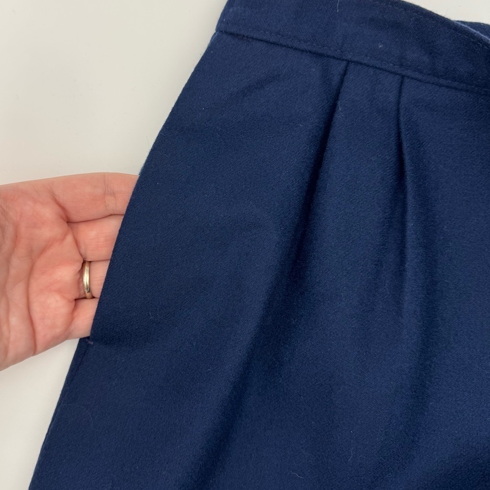 Pendleton Vintage 1960s–70s 100% Virgin Wool Navy Pencil Skirt - Size 8 - Picture 4 of 9